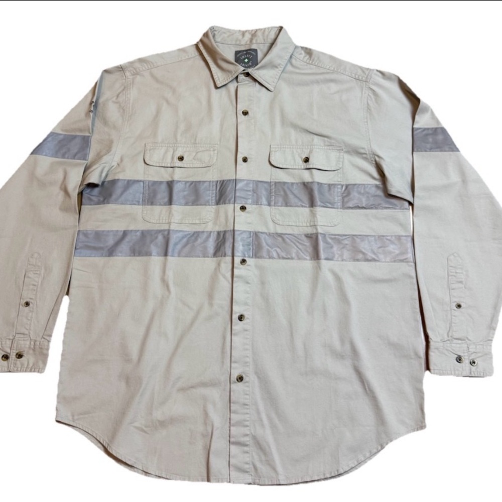 NWT Insect Shield Repellent Apparel Button Up Shirt Men’s L Gray Long Sleeve